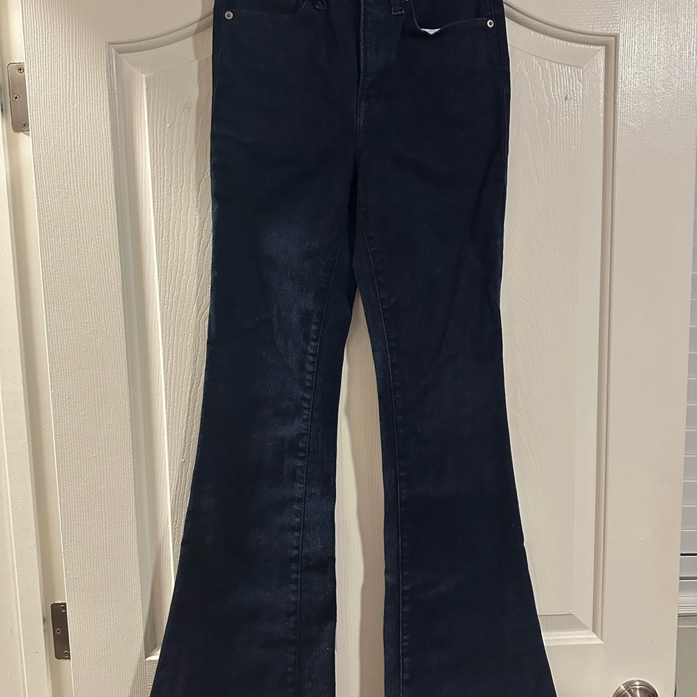 Good American Good Legs Flared Jeans Size 00-4 Compression Stretch